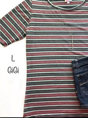 Large Lularoe Gigi striped womens L brand new NWT (G13)